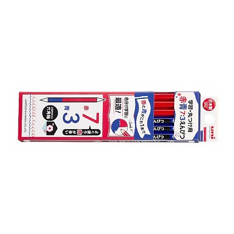 #鉛筆 #三菱鉛筆 色鉛筆 uni 学習用 赤青7:3えんぴつ 小学生 六角 1ダース 三菱鉛筆(株) :4902778290071