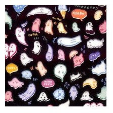 #GITCHRI OBAKE おばけ ステッカー かわいい ぎっちり ポップ デコレーション ブラック背景 カラフル 表情豊か 手帳 ノート メッセージカード おばけ柄 文房具 マインドウェイブ :4909001820579