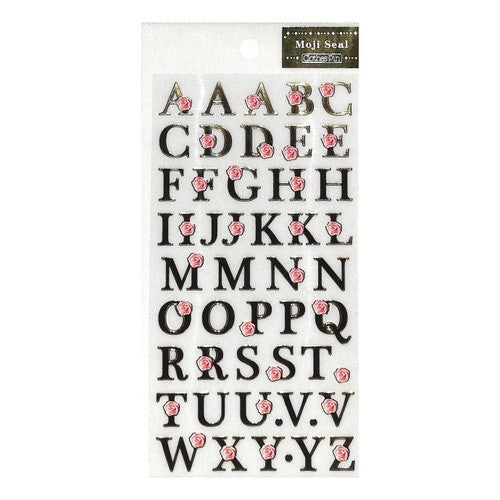 #文字シール 箔加工 花付き英文字 金箔 (株)クローズ・ピン :4920097138942