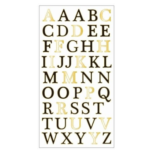 #ふち箔クリア文字シール英文字・黒金ミックス (株)クローズ・ピン :4920097147982