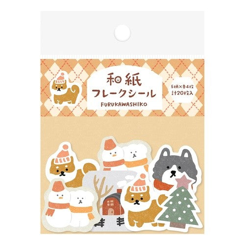 #和紙フレークシールいぬと雪 古川紙工(株) :4952270325559
