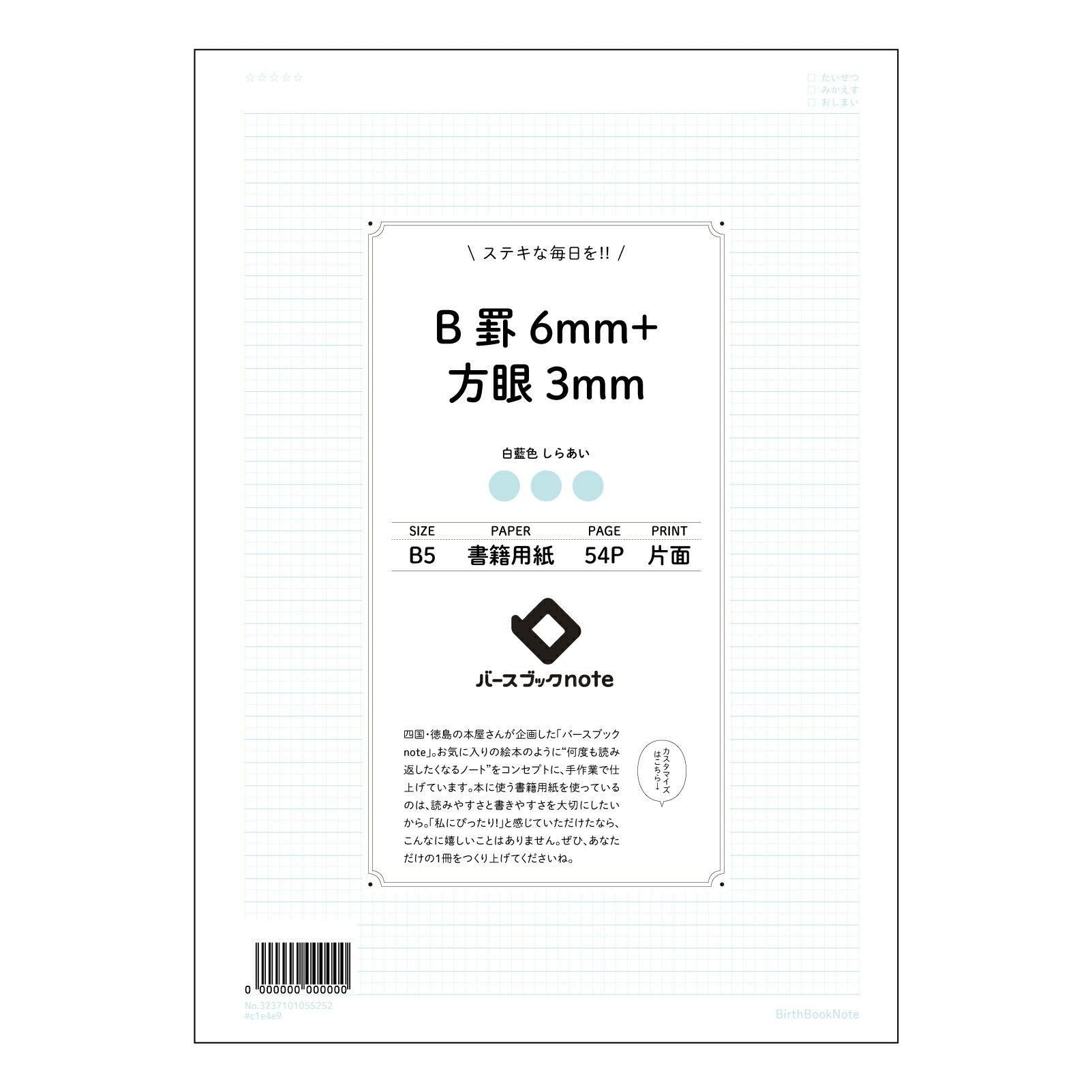B罫6mm+方眼3mm B5 思考整理ノート　～学びを深める、創造性を高める～ 【 B5 】 ルーズ
