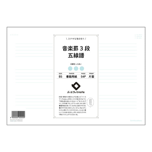 楽罫3段五線譜 楽譜と学習ノートの融合　音楽と学習の両立をサポートするB5ノート 【 B5 】 ルー