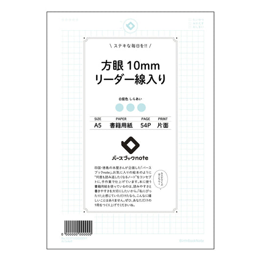 方眼10mmリーダー線入り 未来設計ノート　10mm方眼リーダー線入り 【 A5 】 ルーズリーフ 