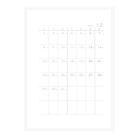 マンスリー手帳　12月始まり