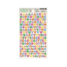 ＃ｻｰｸﾙｼｰﾙ ﾍﾞｰｼｯｸ ｱﾙﾌｧﾍﾞｯﾄ アルファベット＆数字 201枚入り ABC abc 文字 英語 カラフル サークルシール 丸型 かわいい ポップ 学習用 名前シール ﾘｭﾘｭ :4510180237159