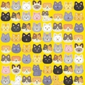 ＃ｻｰｸﾙｼｰﾙ ﾍﾞｰｼｯｸ ﾈｺ フェイス 104枚入り ねこ 丸型 フェイス かわいい 茶トラ ハチワレ 三毛猫 黒猫 カラフル ﾘｭﾘｭ :4510180237210