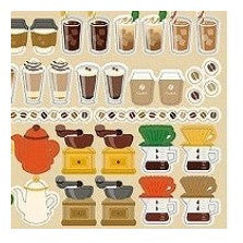 ＃ｻｰｸﾙｼｰﾙ ﾍﾞｰｼｯｸ ｺｰﾋｰ シール ラテ サイフォン ミル カフェラテ カフェ好き レトロステッカー ﾘｭﾘｭ :4510180237326