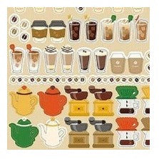 ＃ｻｰｸﾙｼｰﾙ ﾍﾞｰｼｯｸ ｺｰﾋｰ シール ラテ サイフォン ミル カフェラテ カフェ好き レトロステッカー ﾘｭﾘｭ :4510180237326