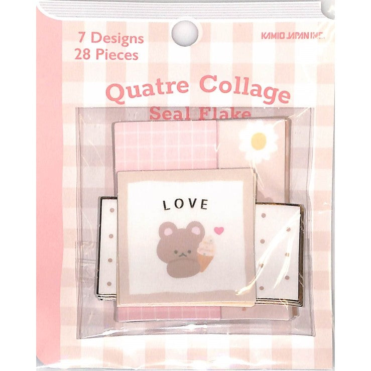 ＃シールフレーク ＃ＰＭ　ＱＵＡＴＲＥ　ＣＯＬＬＡＧＥシールフレーク／ベージュクマ カミオジャパン :4550432152496