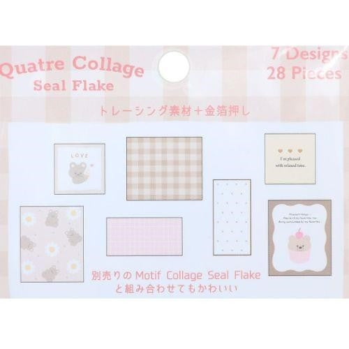 ＃シールフレーク ＃ＰＭ　ＱＵＡＴＲＥ　ＣＯＬＬＡＧＥシールフレーク／ベージュクマ カミオジャパン :4550432152496