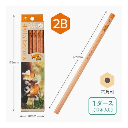 ＃トンボ鉛筆 かきかた鉛筆 2Bレッサーパンダ 柄ハローネイチャー (株)トンボ鉛筆 :4901991022834