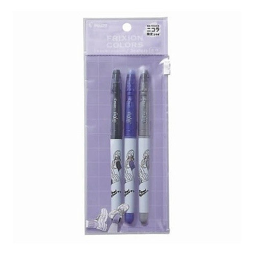 ＃Pilot フリクションカラーズニコラ3色セットパープルグレー (株)パイロット :4902505640841