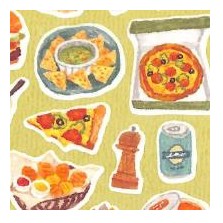 ＃ｺｺﾛﾄｷﾒｸｽﾃｯｶｰﾌｰﾄﾞ 81801 ｼﾞｬﾝｸﾌｰﾄﾞ 食べ物シール ハンバーガー ピザ サンドイッチ 水彩風 ﾏｲﾝﾄﾞｳｪｲﾌﾞ :4909001818019