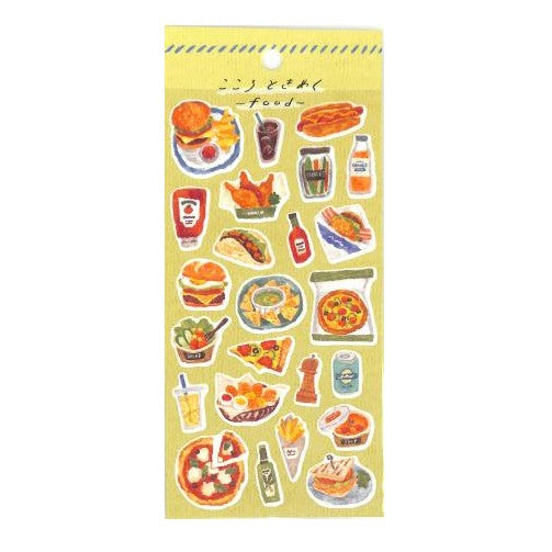 ＃ｺｺﾛﾄｷﾒｸｽﾃｯｶｰﾌｰﾄﾞ 81801 ｼﾞｬﾝｸﾌｰﾄﾞ 食べ物シール ハンバーガー ピザ サンドイッチ 水彩風 ﾏｲﾝﾄﾞｳｪｲﾌﾞ :4909001818019