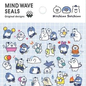＃MW ｼｰﾙ 81887 ﾆｯﾁﾓｻｯﾁﾓ キャラクター 動物 ペンギン クマ ゆるい かわいい 面白い おしゃれ ﾏｲﾝﾄﾞｳｪｲﾌﾞ :4909001818873
