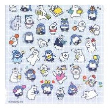 ＃MW ｼｰﾙ 81887 ﾆｯﾁﾓｻｯﾁﾓ キャラクター 動物 ペンギン クマ ゆるい かわいい 面白い おしゃれ ﾏｲﾝﾄﾞｳｪｲﾌﾞ :4909001818873