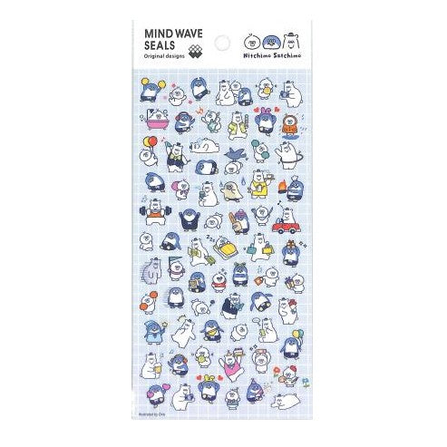 ＃MW ｼｰﾙ 81887 ﾆｯﾁﾓｻｯﾁﾓ キャラクター 動物 ペンギン クマ ゆるい かわいい 面白い おしゃれ ﾏｲﾝﾄﾞｳｪｲﾌﾞ :4909001818873