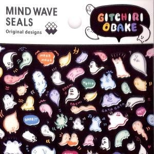 ＃GITCHRI OBAKE おばけ ステッカー かわいい ぎっちり ポップ デコレーション ブラック背景 カラフル 表情豊か 手帳 ノート メッセージカード おばけ柄 文房具 ﾏｲﾝﾄﾞｳｪｲﾌﾞ :4909001820579