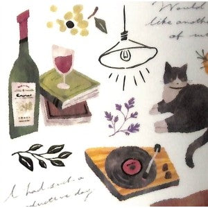 ＃スナッグ ルームステッカー WINE   シール 82079 ネコ 黒猫 ﾏｲﾝﾄﾞｳｪｲﾌﾞ :4909001820791