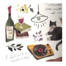 ＃スナッグ ルームステッカー WINE   シール 82079 ネコ 黒猫 ﾏｲﾝﾄﾞｳｪｲﾌﾞ :4909001820791