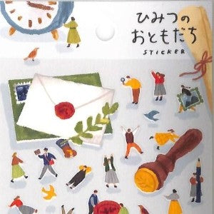 ＃ひみつのおともだち レター 手紙 シール ステッカー 文具 レター 切手 インク瓶 かわいい レトロ風 デコレーション ﾏｲﾝﾄﾞｳｪｲﾌﾞ :4909001821545