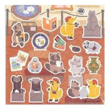 ＃ｼｰﾙ 大 やまのは町内会 美術館めぐり アート鑑賞 たぬき きつね くま 小鳥 動物 イラスト 名画 ひまわり ﾌｫﾛﾝ :4909510563356