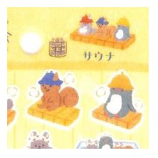 ＃ｼｰﾙ 大 やまのは町内会 ｻｳﾅ ステッカー 動物 リス キツネ ペンギン アヒル サウナハット 水風呂 ﾌｫﾛﾝ :4909510563387