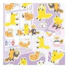 ＃ｼｰﾙ 大やまのは町内会 美容 キツネ タヌキ ネコ おふろ 泡バス 癒し系 かわいい ｴﾇﾋﾞｰ社 :4909510563400
