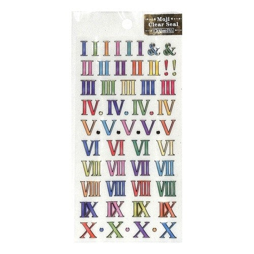 ＃ふち箔文字クリアシール 金箔・カラフルローマ数字 (株)クローズ・ピン :4920097138966