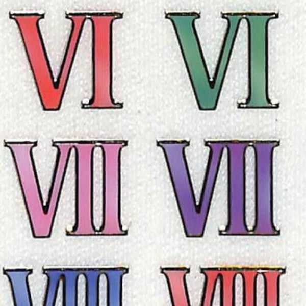 ＃ふち箔文字クリアシール 金箔・カラフルローマ数字 (株)クローズ・ピン :4920097138966