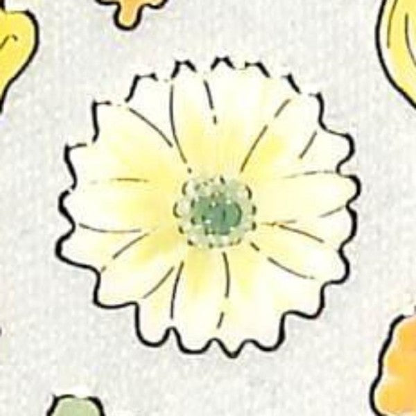 ＃naminamiシリーズ・ナミナミ・ふち箔クリアシール 水彩タッチ　イエローフラワー (株)クローズ・ピン :4920097141492