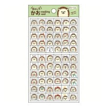＃おもしろ･かおｼｰﾙ･ﾊﾘﾈｽﾞﾐ ハリネズミ シール おもしろ 顔 表情 マスキングシール かわいい デコレーション 文房具 手帳 ノート メッセージカード 日記 スクラップ 2シート入り 茶色 表情豊か おちゃめ 癒し系 ﾊﾟｲﾝﾌﾞｯｸ :4938325405551