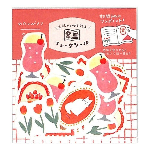 ＃フレークシール ＃わたしびより和紙ﾌﾚｰｸｼｰﾙｱｶｲﾛ 古川紙工(株) :4952270275366