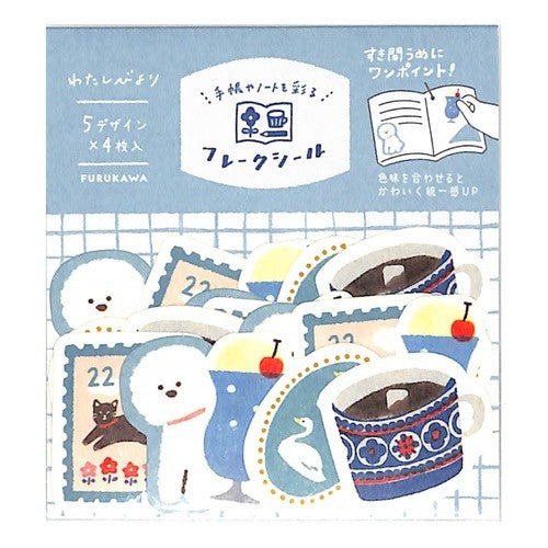 ＃フレークシール ＃わたしびより和紙ﾌﾚｰｸｼｰﾙｱｵｲﾛ 古川紙工(株) :4952270275397