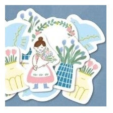 ＃フレークシール ＃和紙 ﾌﾚｰｸｼｰﾙ ﾌﾞﾙｰﾊﾞｰﾄﾞｶﾞｰﾃﾞﾝ 女の子 花柄 パステルカラー ナチュラル かわいい ガーリー デコレーション コラージュ 古川紙工 :4952270295753