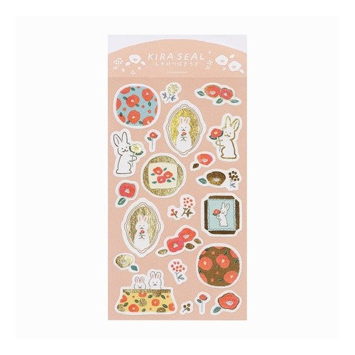＃箔押しｼｰﾙｼｰﾄﾚﾄﾛつばきうさ 古川紙工(株) :4952270302833