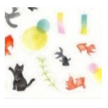 ＃透明 ｼｰﾙｼｰﾄ ねこと金魚 夏ｼｰﾙ 風鈴 シール ねこ 金魚 ステッカー かわいい クリアシール 水彩風 動物柄 夏モチーフ 文房具 デコレーション 手帳用 ほっこり 癒し 黒ねこ 白ねこ 三毛ねこ 赤金魚 オレンジ金魚 水玉模様 涼しげ 古川紙工 :4952270312290