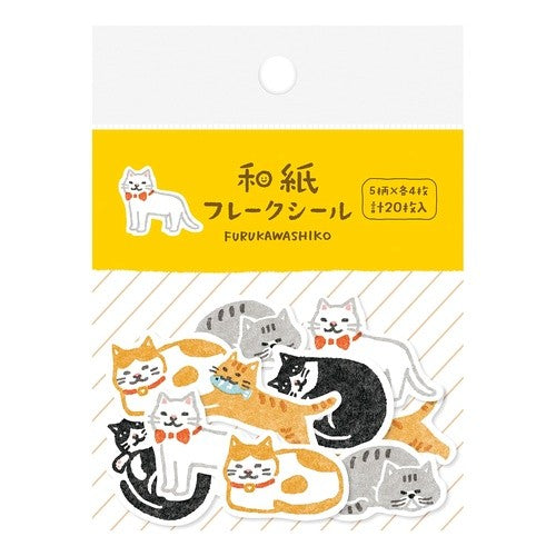 ＃和紙ﾌﾚｰｸｼｰﾙねこ 古川紙工(株) :4952270313594