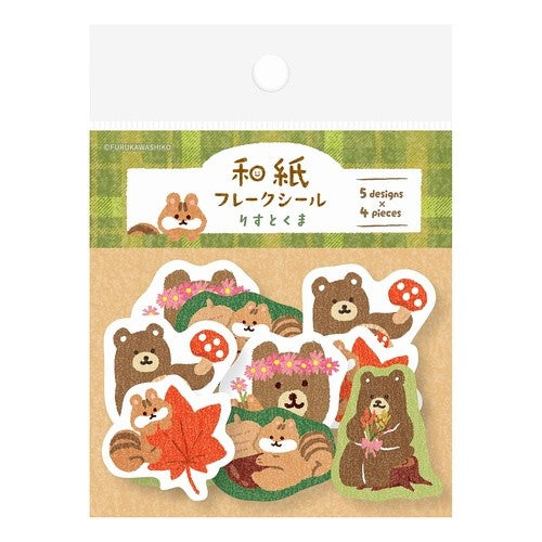 ＃和紙ﾌﾚｰｸｼｰﾙりすとくま 古川紙工(株) :4952270317783