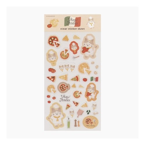 ＃透明ｼｰﾙｼｰﾄﾋﾟｻﾞにゃんこｲﾀﾘｱ 古川紙工(株) :4952270325979