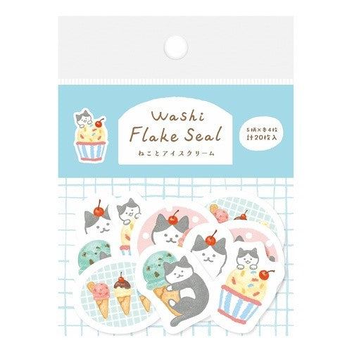 ＃和紙ﾌﾚｰｸｼｰﾙねことｱｲｽｸﾘｰﾑ 古川紙工(株) :4952270333707